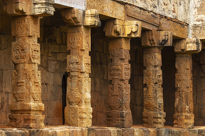 Carved Pillars of Mandapa in the Siddhavatam Fort, Constructed in 1303 CE under King Varadha Raju ,banks of the Pennar River, Kadapa, Andhra Pradesh, India. Carved Pillars of Mandapa in the Siddhavatam Fort, Constructed in 1303 CE under King Varadha Raju ,banks of the Pennar River, Kadapa, Andhra Pradesh, India., by Zoonar RealityImages
