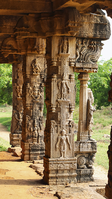 Carvings on the Pillar of Mandapa, Siddhavatam Fort, Kadapa, Andhra Pradesh, India. Carvings on the Pillar of Mandapa, Siddhavatam Fort, Kadapa, Andhra Pradesh, India., by Zoonar RealityImages