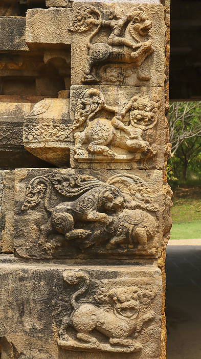 Carvings of warriors and animals on the Wall of Siddhavatam Fort, Kadapa, Andhra Pradesh, India. Carvings of warriors and animals on the Wall of Siddhavatam Fort, Kadapa, Andhra Pradesh, India., by Zoonar RealityImages