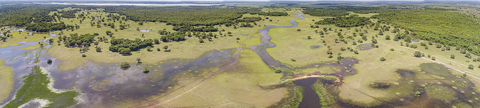 Aerial panorama of typical Pantanal Wetlands landscape with lagoons, rivers, meadows and forests, Ma Aerial panorama of typical Pantanal Wetlands landscape with lagoons, rivers, meadows and forests, Ma, by Zoonar Uwe Bergwitz
