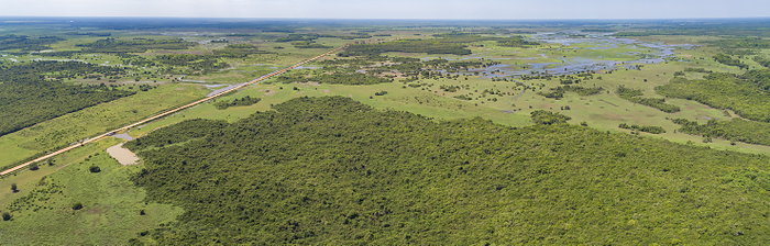Aerial panorama of typical Pantanal Wetlands landscape with lagoons, forest, meadows, river, fields Aerial panorama of typical Pantanal Wetlands landscape with lagoons, forest, meadows, river, fields, by Zoonar Uwe Bergwitz