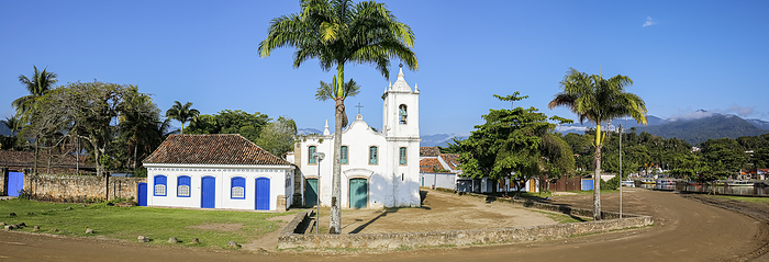 Arial view panorama of church Nossa Senhora das Dores  Our Lady of Sorrows  with palm trees and gree Arial view panorama of church Nossa Senhora das Dores  Our Lady of Sorrows  with palm trees and gree, by Zoonar Uwe Bergwitz