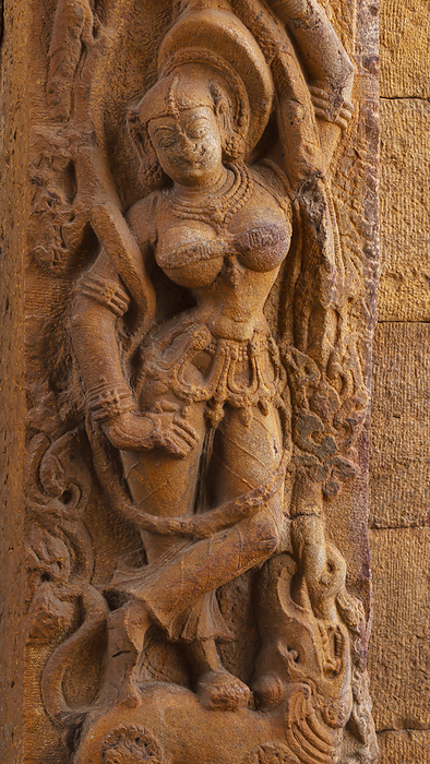 Sculpture of woman on the entrance of Madhavraya Swamy Temple, Gandikote, Kadapa, Andhra Pradesh, India. Sculpture of woman on the entrance of Madhavraya Swamy Temple, Gandikote, Kadapa, Andhra Pradesh, India., by Zoonar RealityImages