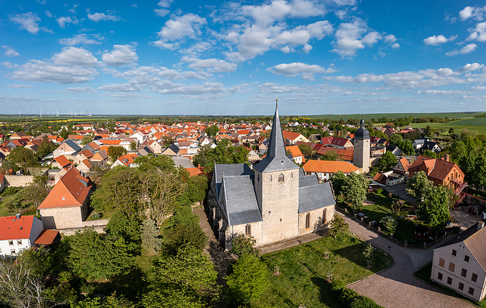 Aerial view of Kroppenstedt church Aerial view of Kroppenstedt church, by Zoonar Daniel K hne