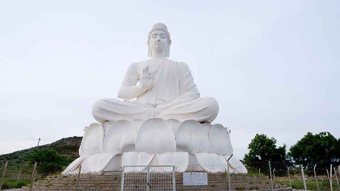 40 foot Buddha statue seated on lotus throne at Belum Caves, Kolimigundla, Andhra Pradesh, India 40 foot Buddha statue seated on lotus throne at Belum Caves, Kolimigundla, Andhra Pradesh, India, by Zoonar RealityImages