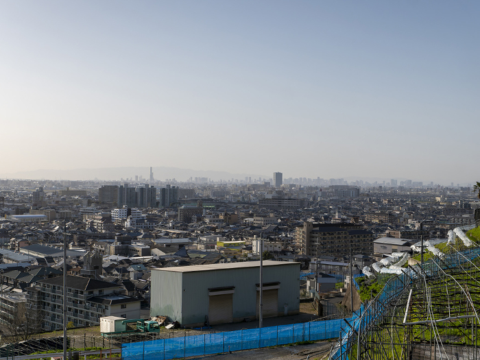 A view of Osaka from the observatory in Kashiwabara City