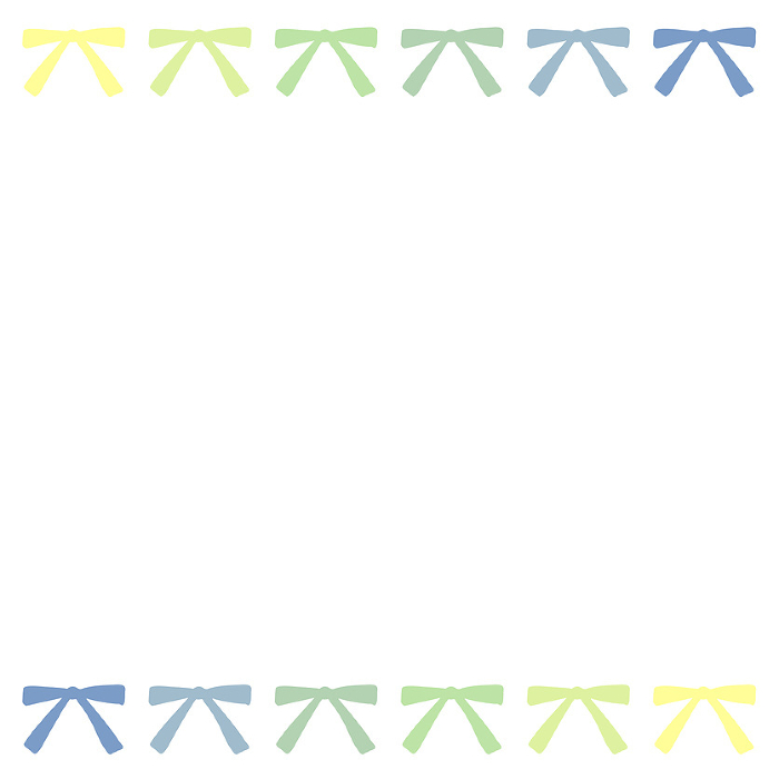 Frame illustration of a row of ribbons in yellow to blue gradient