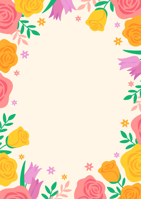 Colorful frame with cute flowers