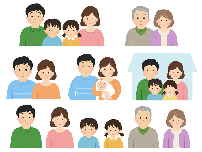 Family vector illustration set