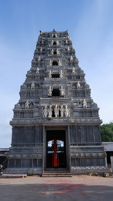 Beechupally Anjaneya Swamy Temple Gopura, Dedicated to Lord Hanuman about 200 years old, Telangana, India Beechupally Anjaneya Swamy Temple Gopura, Dedicated to Lord Hanuman about 200 years old, Telangana, India, by Zoonar RealityImages