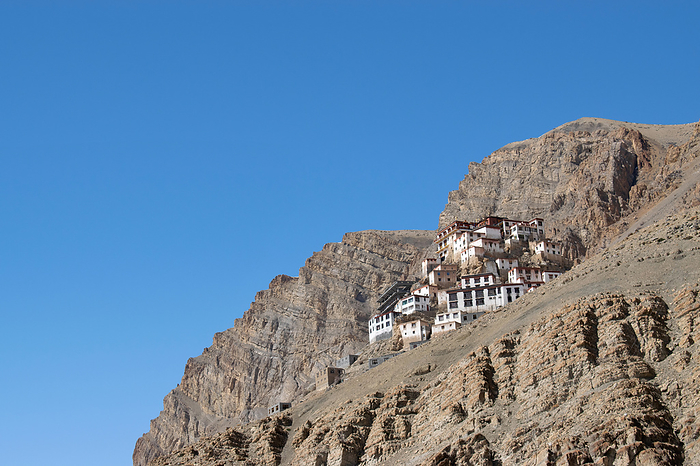 Kye Gompa a Tibetan Buddhist monastery on top of a hill at  4,166 metres above sea level, close to Spiti River, Himachal Pradesh, India Kye Gompa a Tibetan Buddhist monastery on top of a hill at  4,166 metres above sea level, close to Spiti River, Himachal Pradesh, India, by Zoonar RealityImages