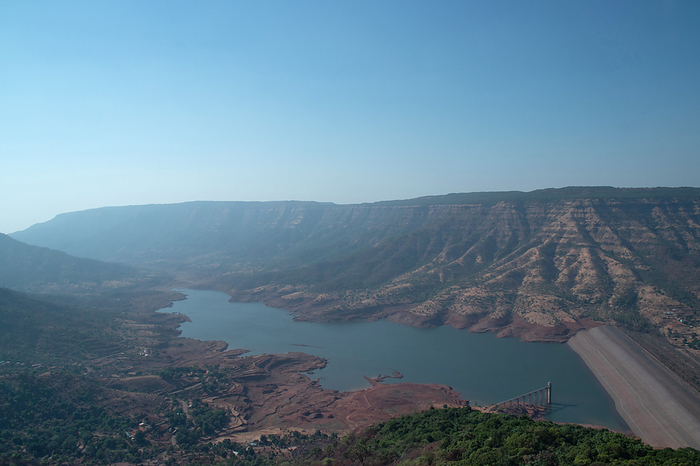 Landscape of Kate s Point in Mahabaleshwar. 1280 meters from sea level and offers scenic view of the dam and reservoir below. Maharashtra, India Landscape of Kate s Point in Mahabaleshwar. 1280 meters from sea level and offers scenic view of the dam and reservoir below. Maharashtra, India, by Zoonar RealityImages