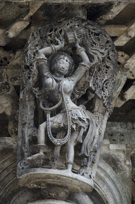 Carved sculptures on the outer wall of the Chennakeshava Temple complex, 12th century Hindu temple dedicated to lord Vishnu, Belur, Karnataka, India Carved sculptures on the outer wall of the Chennakeshava Temple complex, 12th century Hindu temple dedicated to lord Vishnu, Belur, Karnataka, India, by Zoonar RealityImages