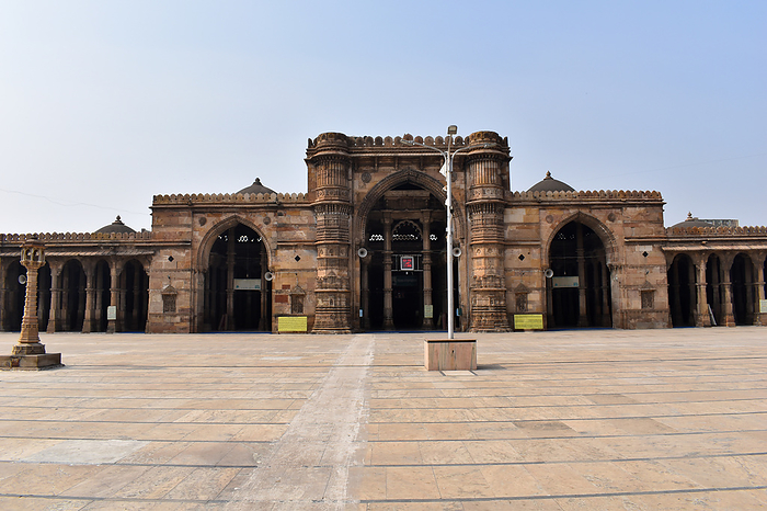 Ahmedabad, Gujarat, India, January 2020, Front View of Jami Masjid or Friday Mosque, built in 1424 during the reign of Ahmed Shah Ahmedabad, Gujarat, India, January 2020, Front View of Jami Masjid or Friday Mosque, built in 1424 during the reign of Ahmed Shah, by Zoonar RealityImages