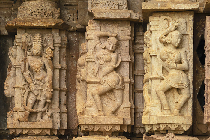Carvings of Dancers on the Hajareshwara Temple, Bijolia, Bhilwara, Rajasthan, India. Carvings of Dancers on the Hajareshwara Temple, Bijolia, Bhilwara, Rajasthan, India., by Zoonar RealityImages