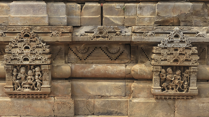 Carved  sculptures on the Harshad Mata temple platform, Abhaneri, Dausa, Rajsathan, India. Carved  sculptures on the Harshad Mata temple platform, Abhaneri, Dausa, Rajsathan, India., by Zoonar RealityImages