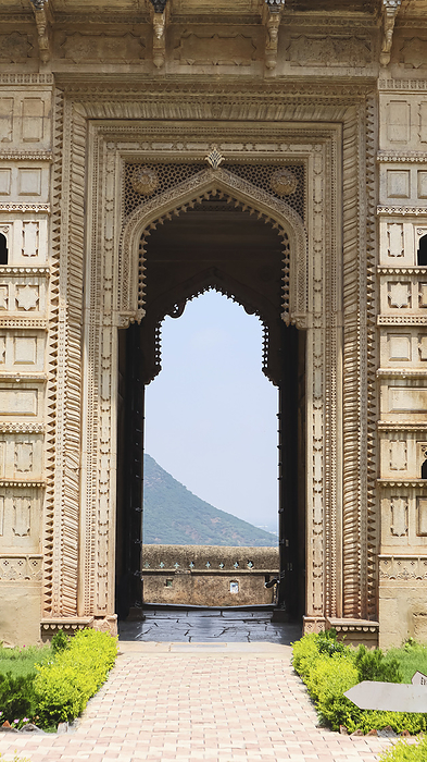 Carvings on Hathi Pol entrance gate of Taragarh Fort, Bundi, Rajasthan, India. Carvings on Hathi Pol entrance gate of Taragarh Fort, Bundi, Rajasthan, India., by Zoonar RealityImages