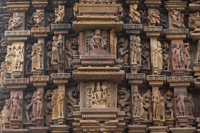 Sculptures of Hindu God and Goddess on the Khajuraho Temple, World Heritage Site, Madhya Pradesh, India. Sculptures of Hindu God and Goddess on the Khajuraho Temple, World Heritage Site, Madhya Pradesh, India., by Zoonar RealityImages