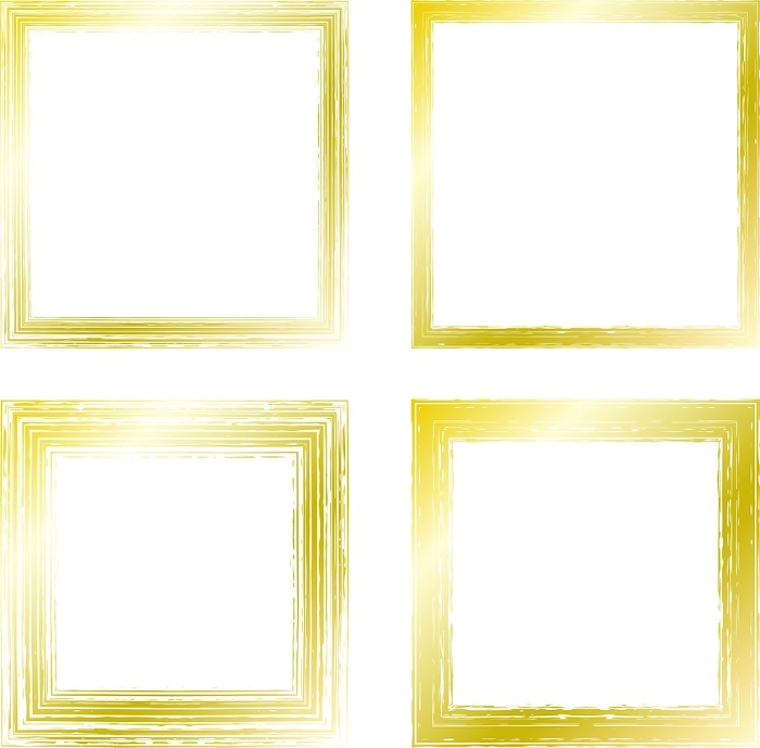 Brushed Gold Square Frame Backgrounds Web graphics set