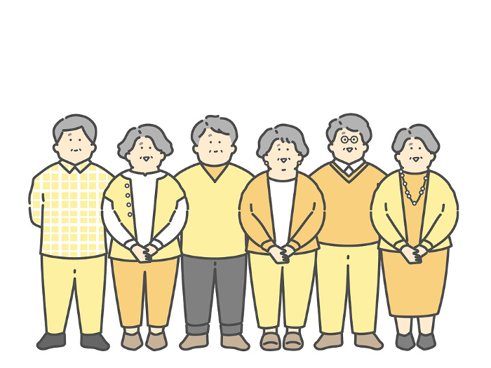 Senior Citizens Full Length Illustration