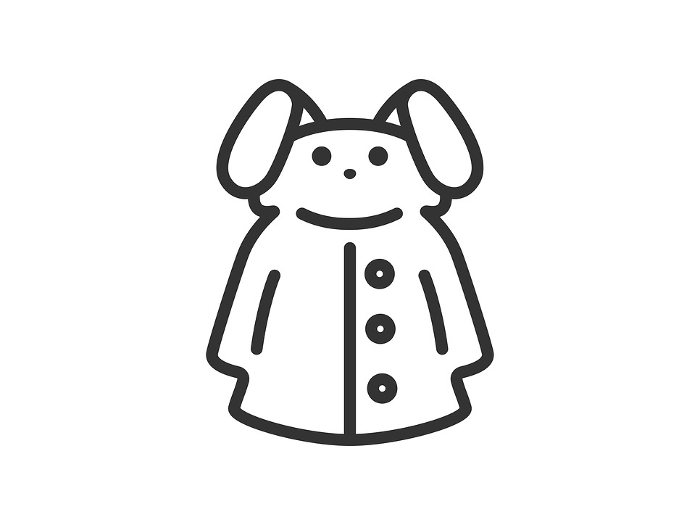 Illustration of raincoat icon (line drawing) for kids