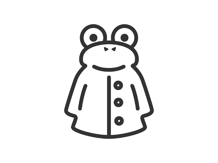 Illustration of raincoat icon (line drawing) for kids