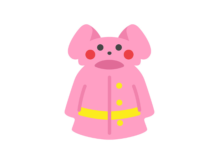 Clip art of rabbit raincoat icon for kids