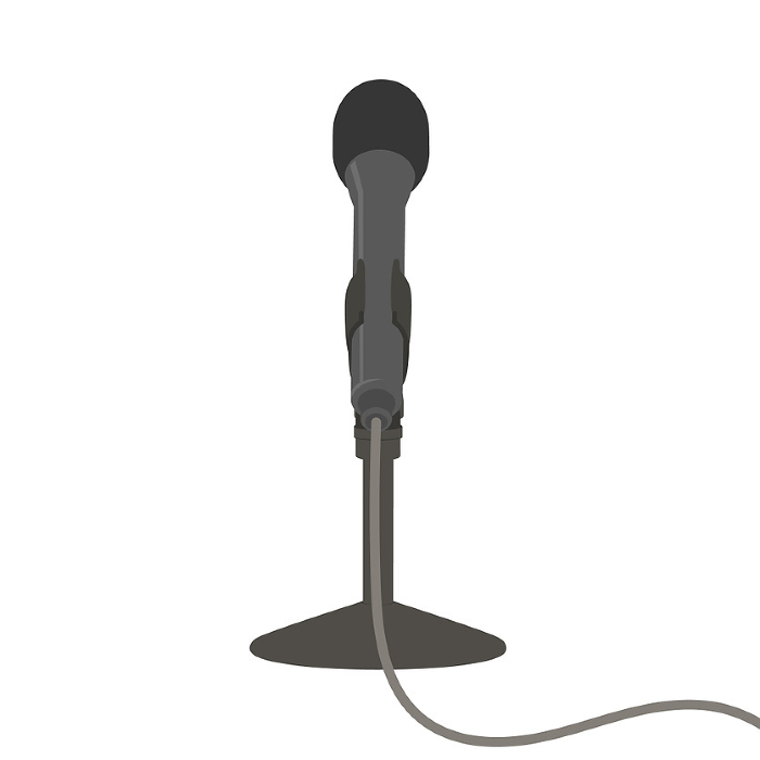 Clip art of desk-top stand microphone