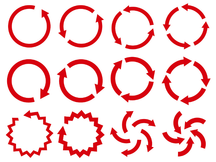 Circular Circle Arrow Set / Red