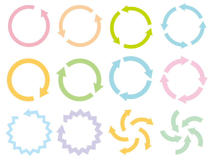 Circular Circle Arrow Set/Pastel Color