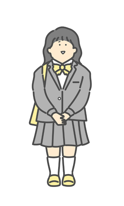 Clip art of whole body of female student