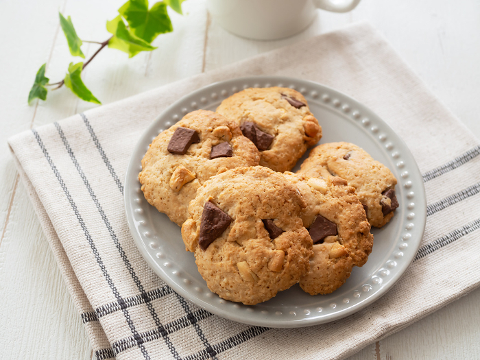 Homemade chocolate nut oatmeal cookies