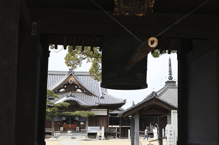 Dangen  bell  and main hall of No. 87 Nagaoji Temple 88 sacred places in Shikoku 
