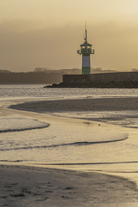 L beck, Germany Germany, Schleswig Holstein, Lubeck, Travemunde lighthouse at dawn
