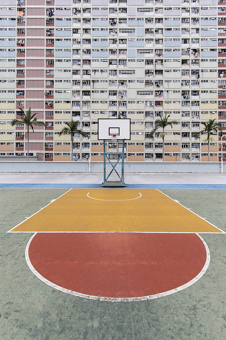 Basketball court Basketball court in front of building