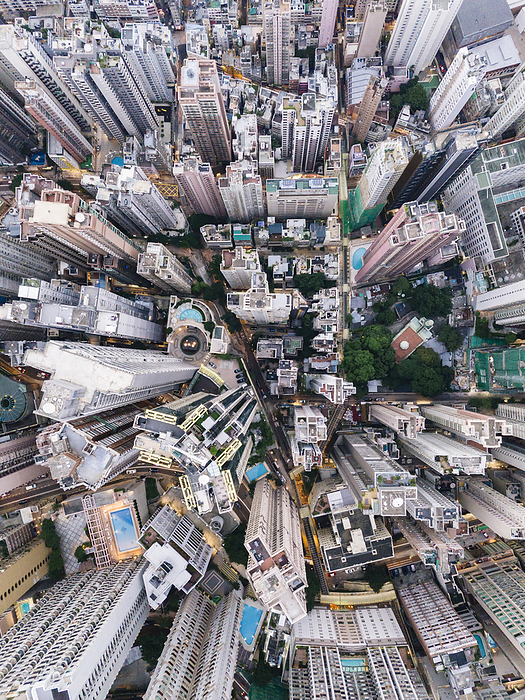 Aerial view of Hong Kong Buildings in Hong Kong city
