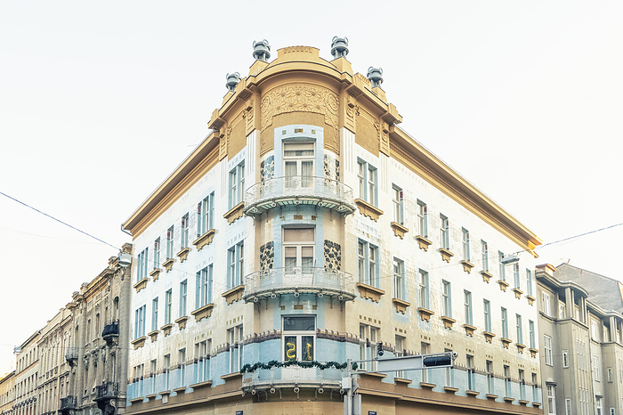 Croatia Croatia, Zagreb, Corner of Art Deco apartment building