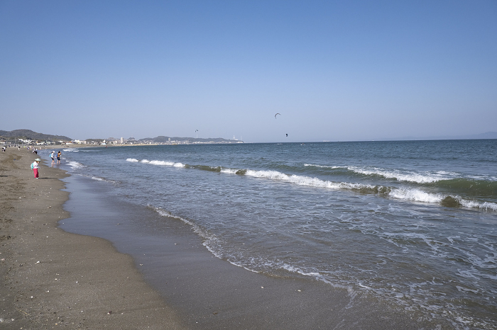 Miura Beach in spring with long sandy beach