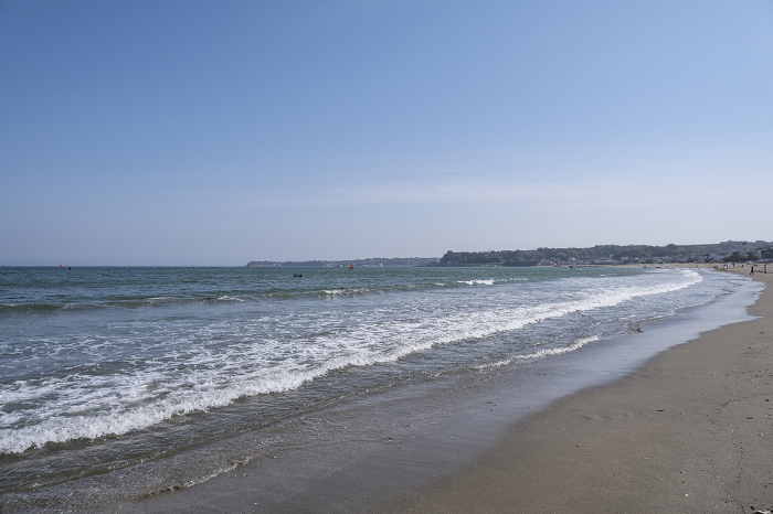 Miura Beach in spring with long sandy beach