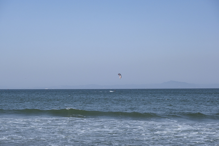 Beach on Miura Coast where kitesurfing is popular