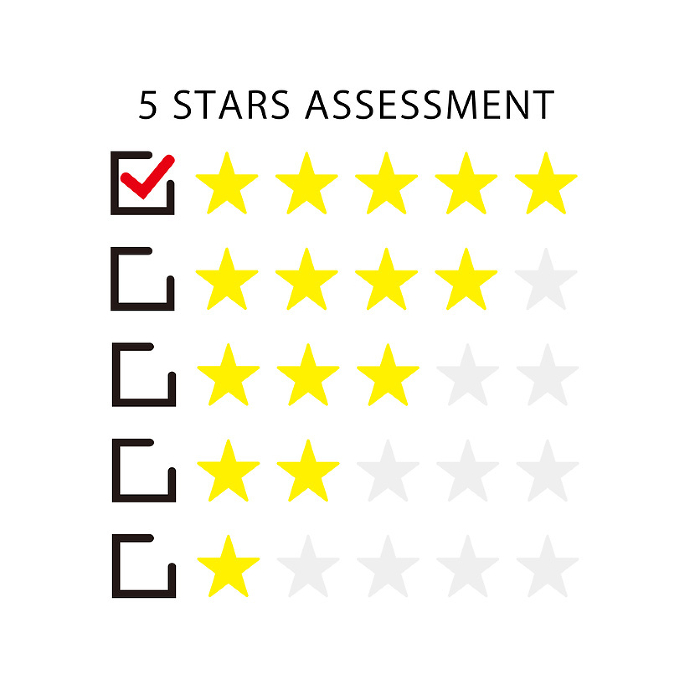 Star ratings and check marks