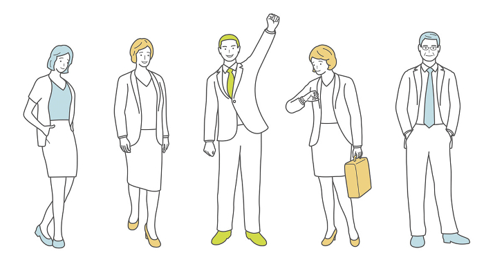 Flat set of illustrations of business people
