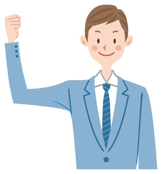 Clip art of businessman with guts company employee new employee