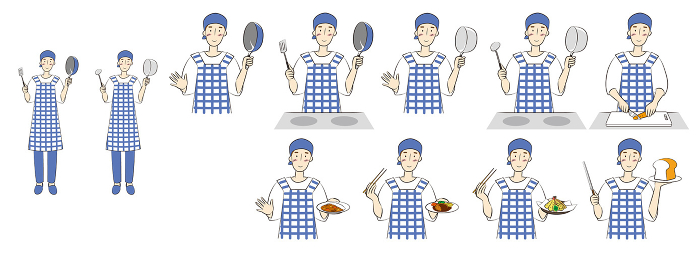 Cooking Illustration (male set)