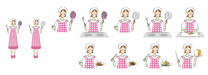 Cooking Illustration (Female Set)