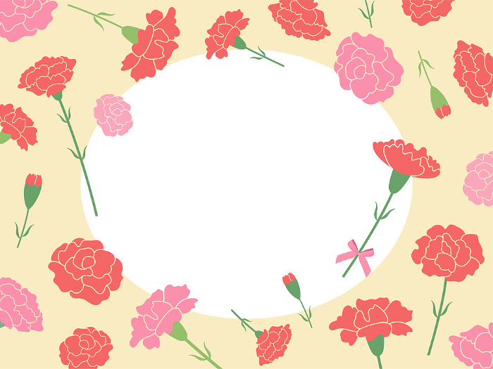 Mother's Day Carnation Frame_vector illustration