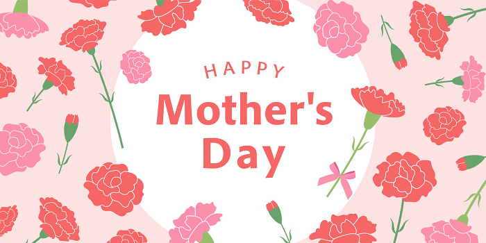 Mother's Day carnation banner (2:1) _ vector illustration