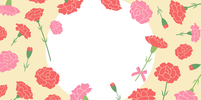 Mother's Day carnation frame (2:1)_vector illustration