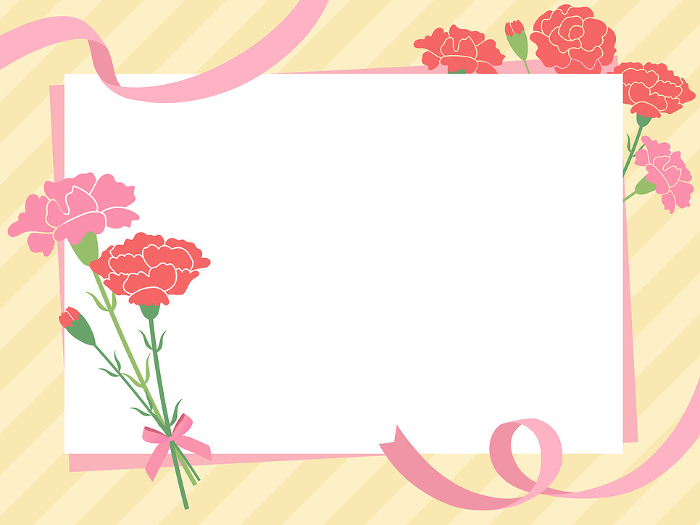 Mother's Day frame background of carnations_vector illustration