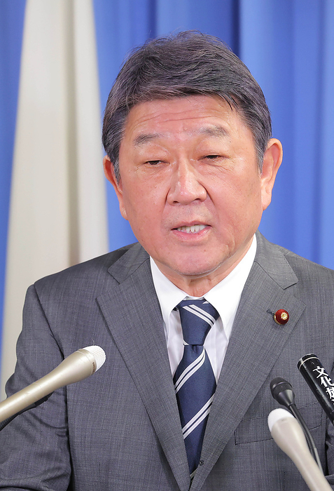 Political Funding Issues LDP Party Discipline Committee Secretary General Toshimitsu Mogi holds a press conference after a meeting of the Party Discipline Committee.